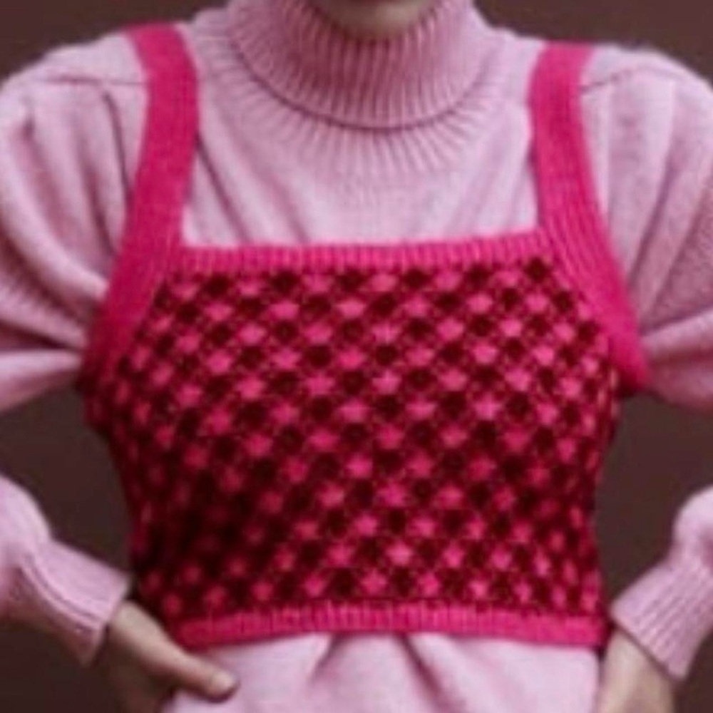 Zara plaid knit top